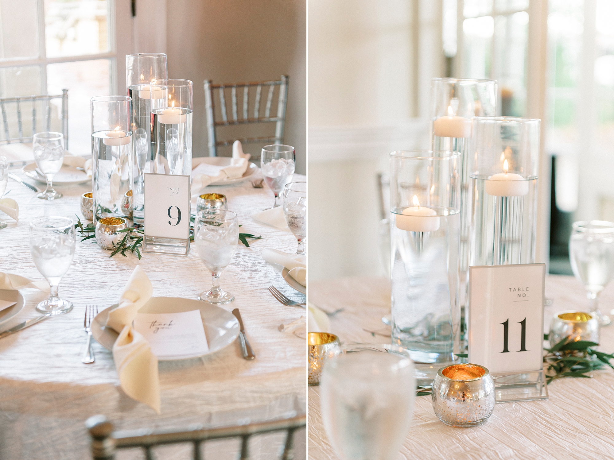 centerpieces with floating candles for summer wedding reception
