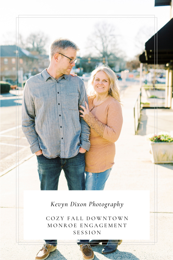 Cozy Downtown Monroe Engagement Portraits in the fall with NC wedding photographer Kevyn Dixon Photography