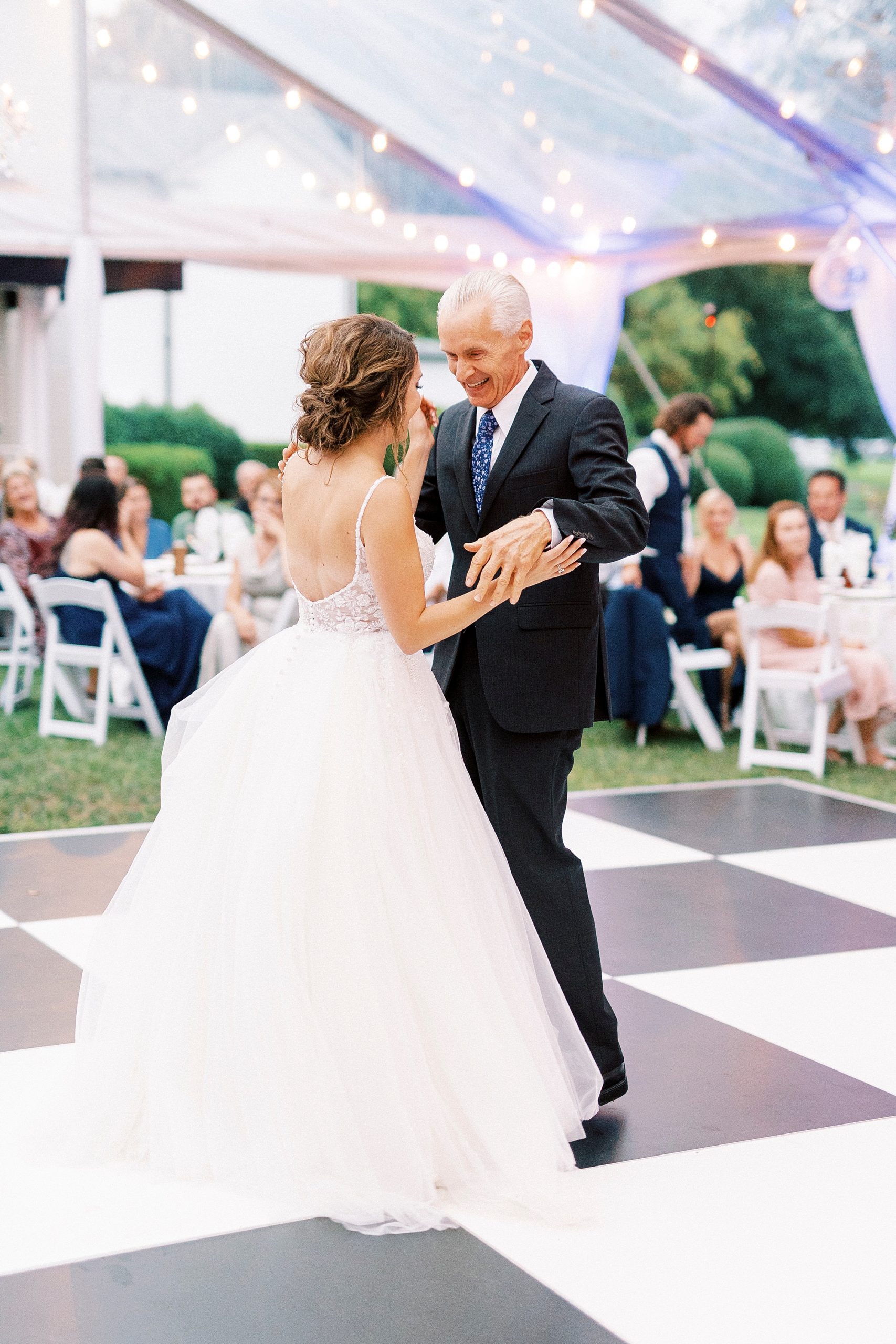 bride and father dance during Mocksville NC reception