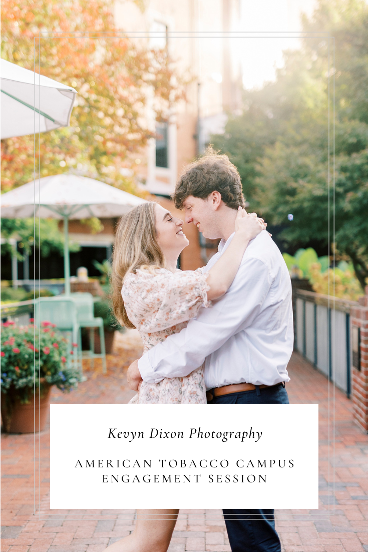 Fun American Tobacco Campus engagement session in Durham, NC with North Carolina wedding photographer Kevyn Dixon Photography