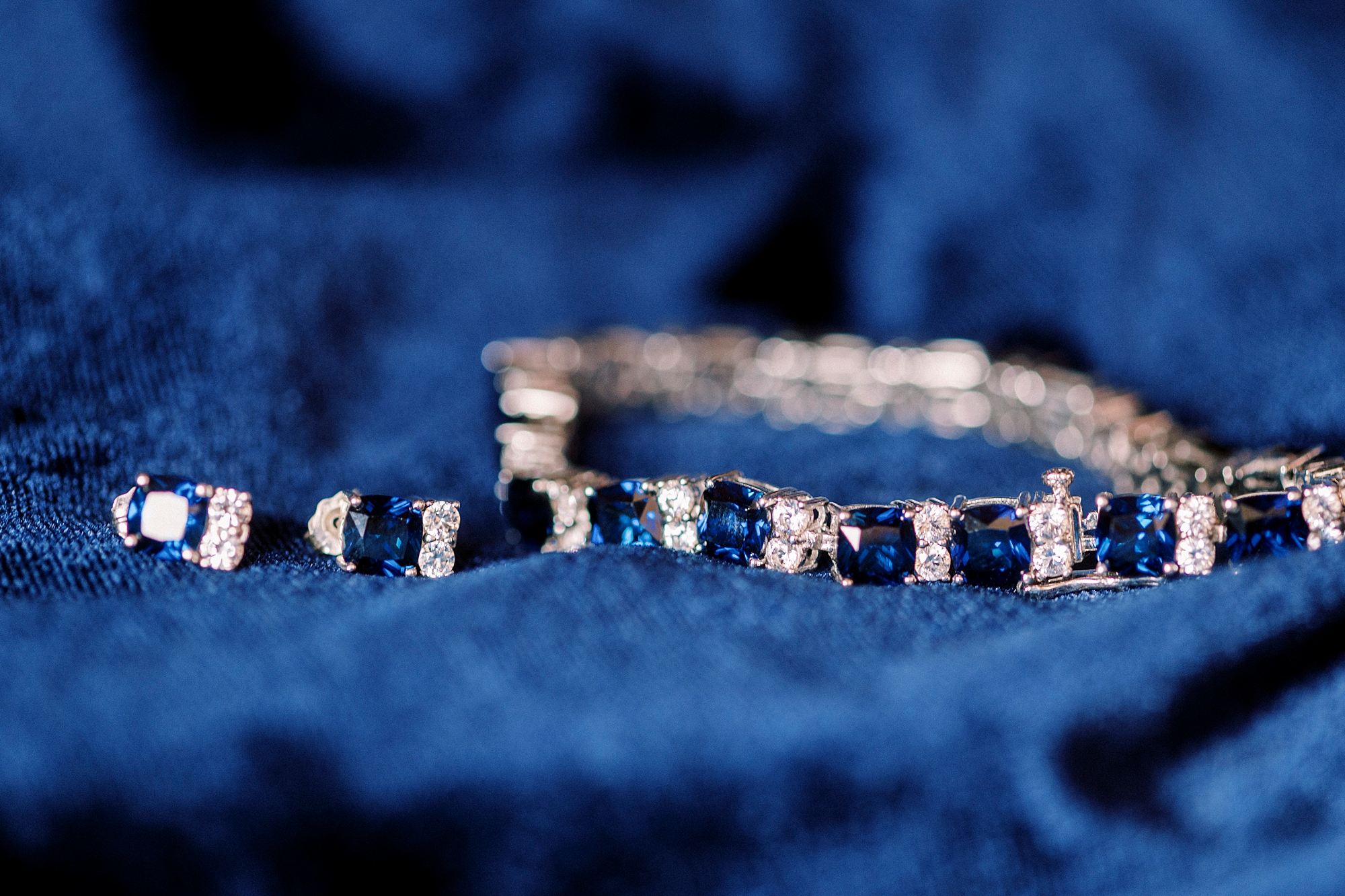 bride's bracelet with diamond and sapphires