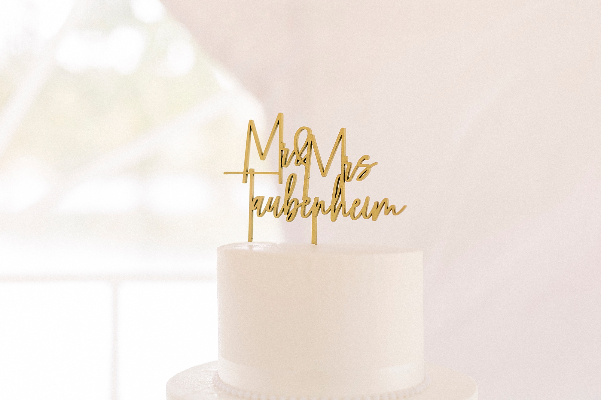 golden custom wedding cake topper