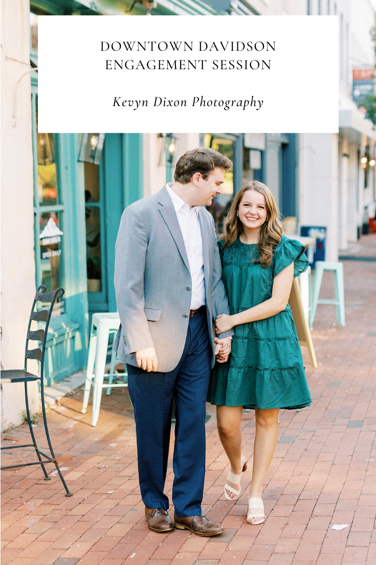Downtown Davidson engagement session with ice cream photographed by NC engagement photographer Kevyn Dixon Photography
