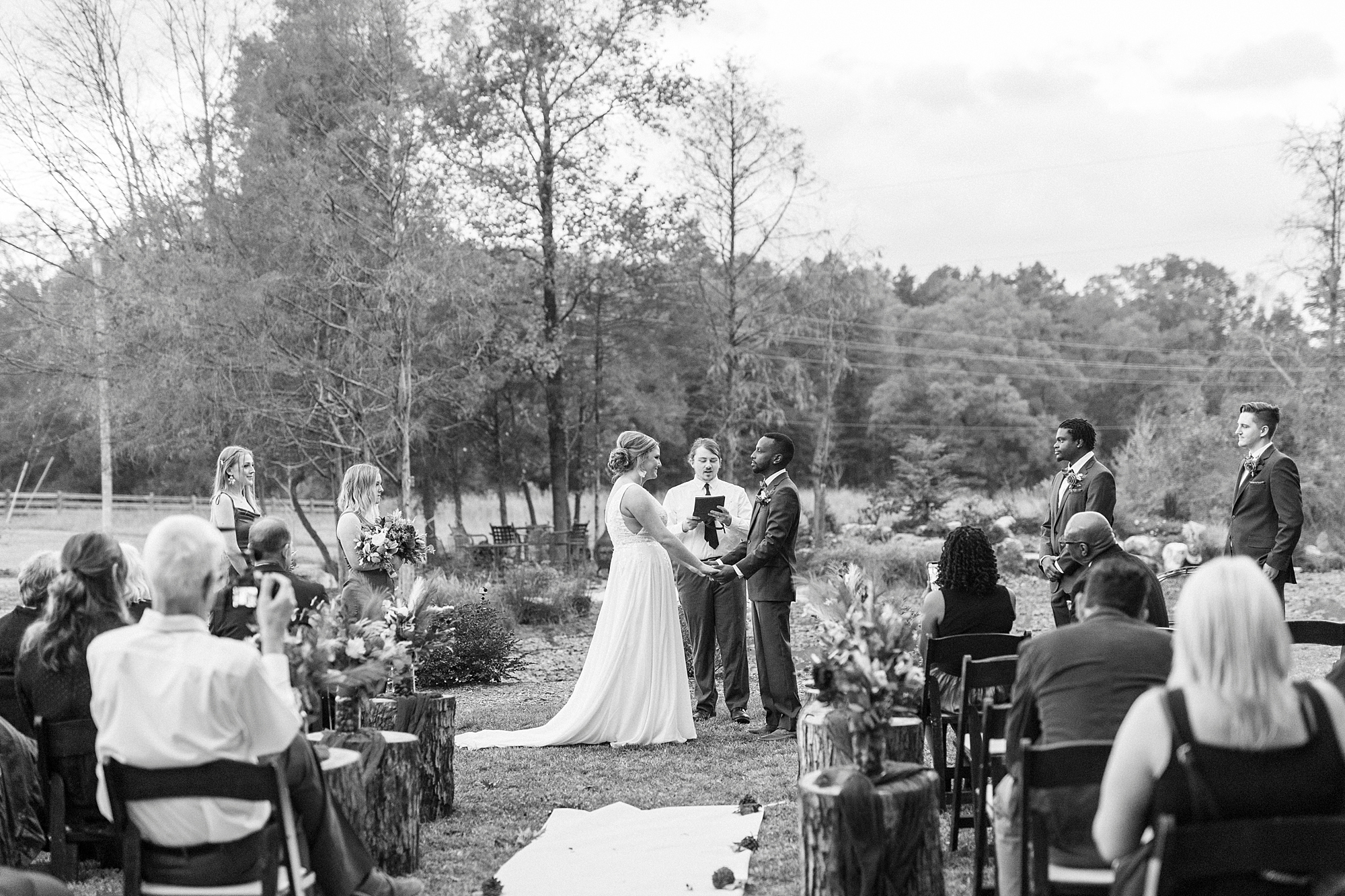 outdoor wedding ceremony in Indian Trail, NC