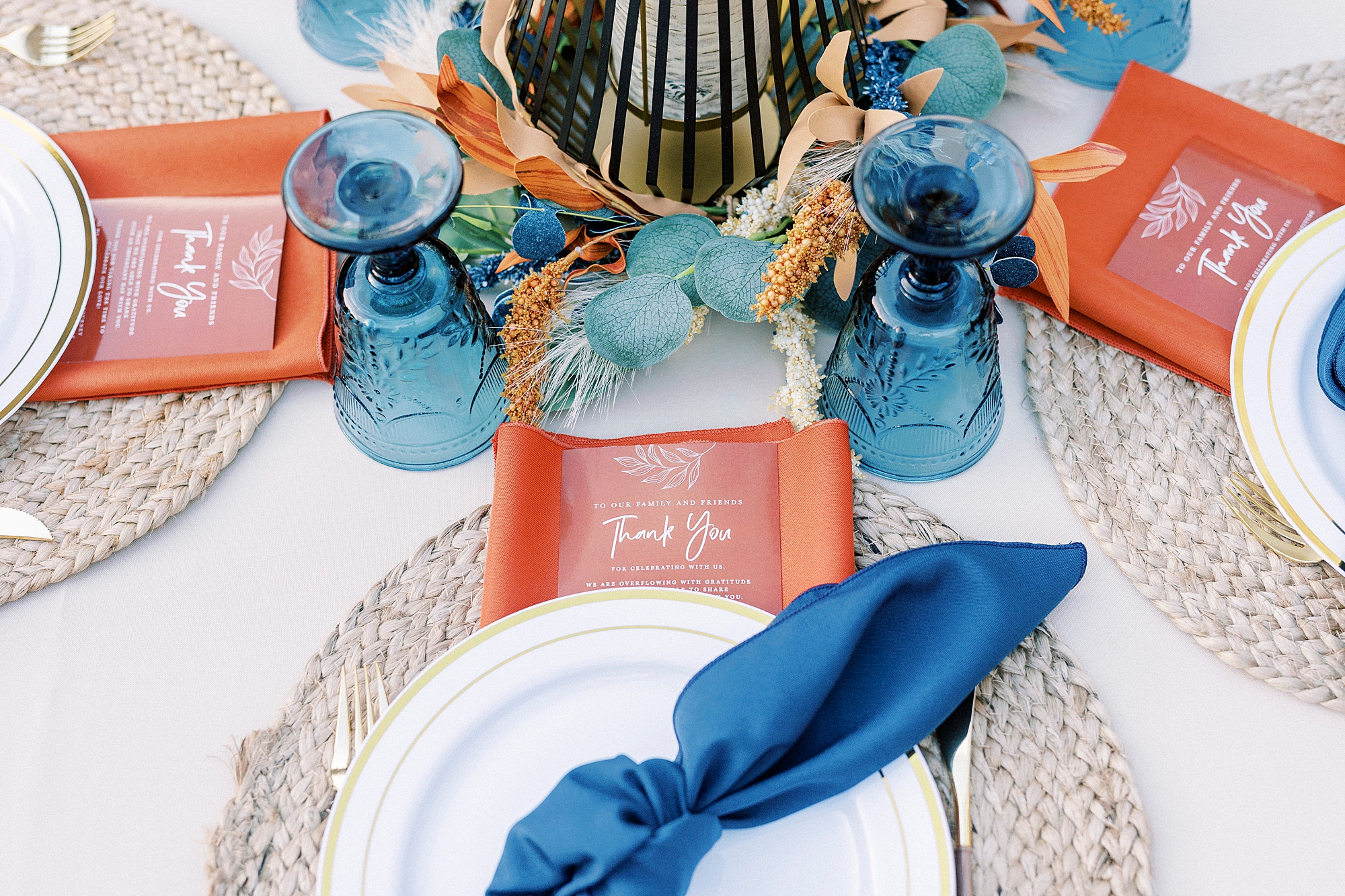 fall place setting for wedding reception at Bella Terra Inc.