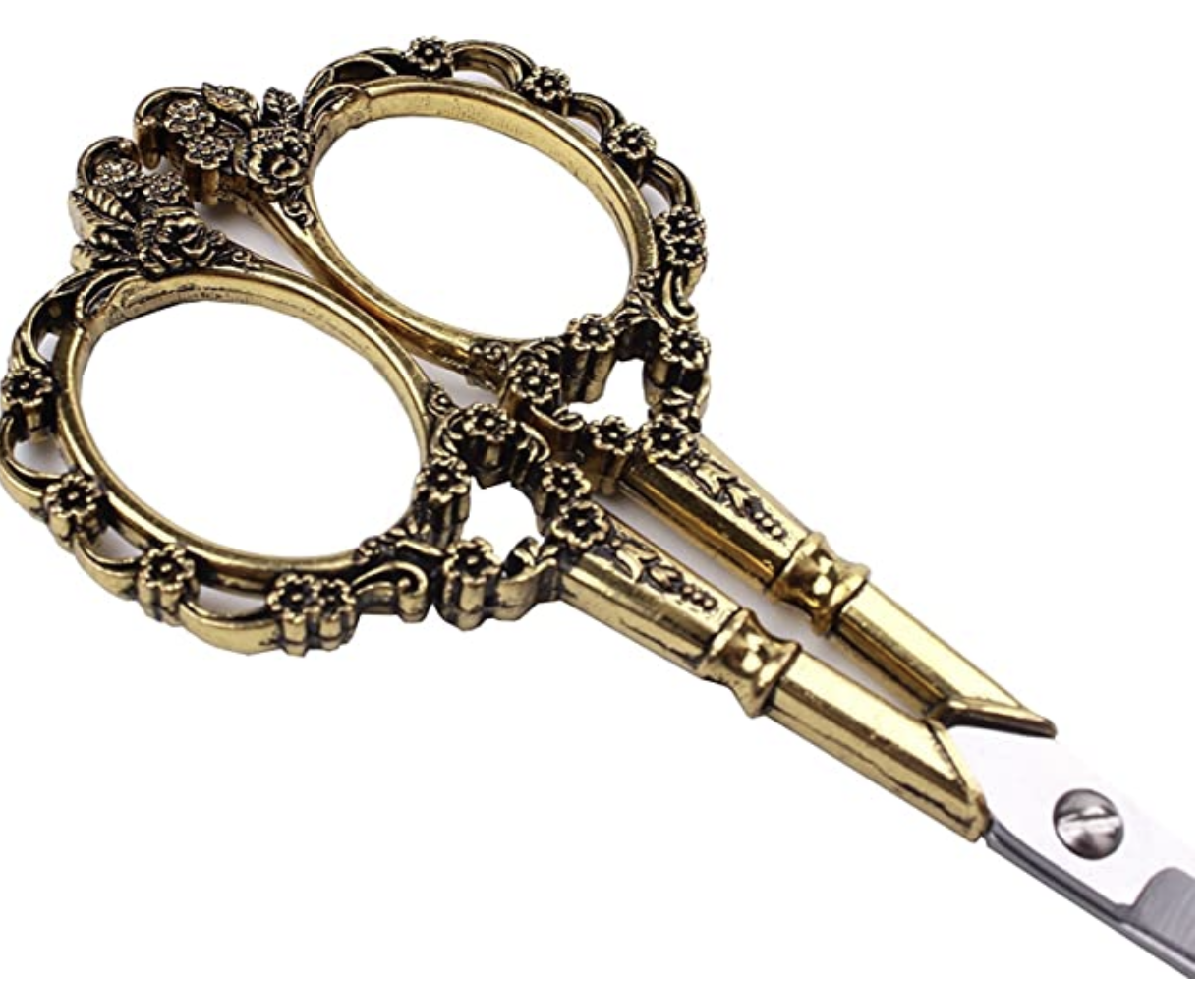 gold vintage scissors for detail styling kit