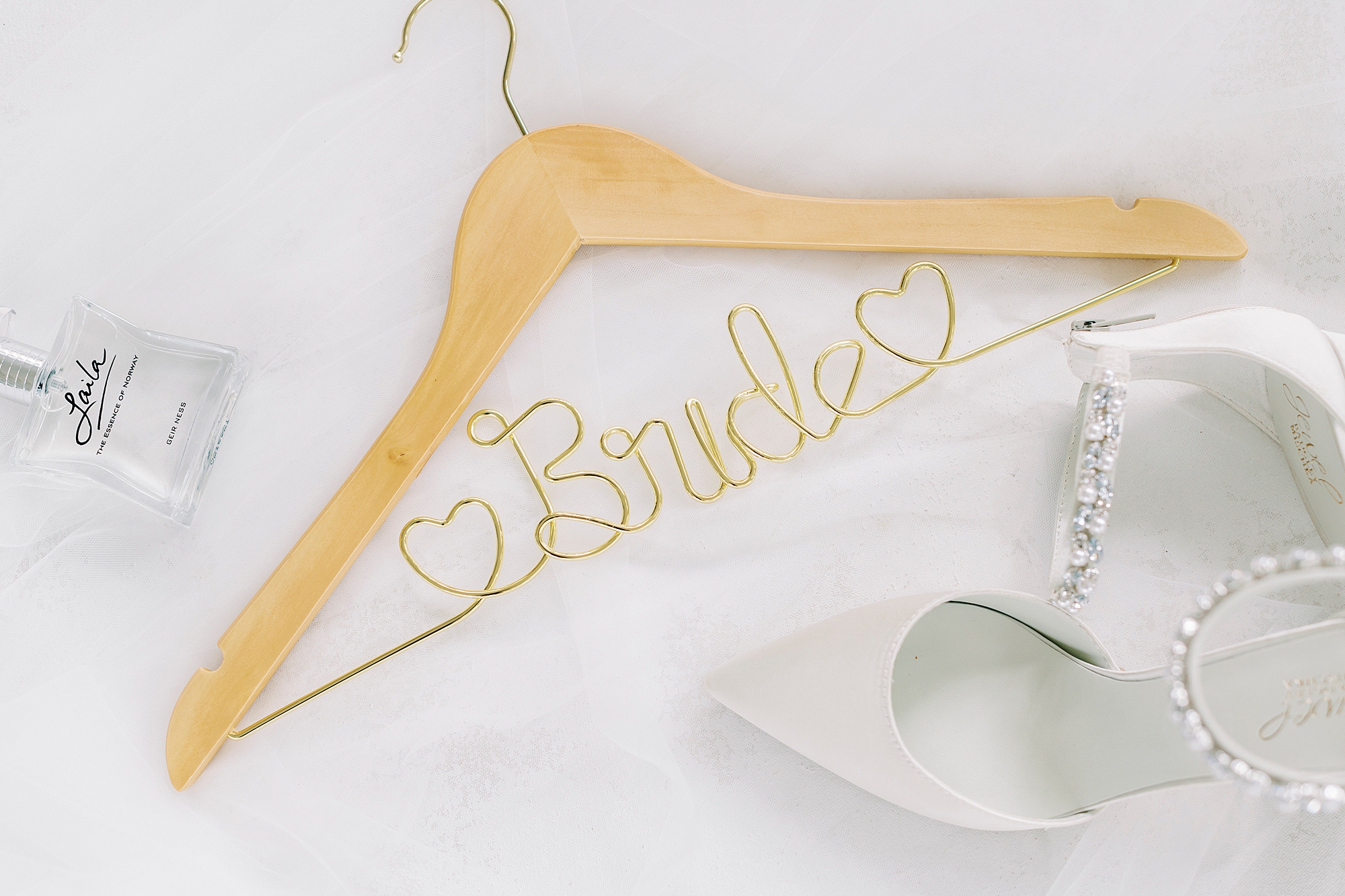 bride's wooden hanger for fall wedding at Separk Mansion 