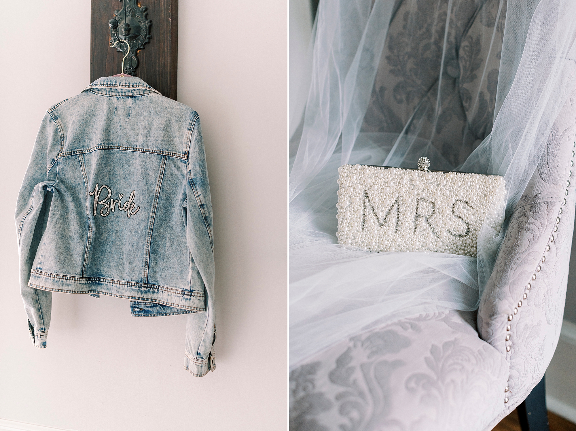 jean jacket for bride for fall wedding at Separk Mansion