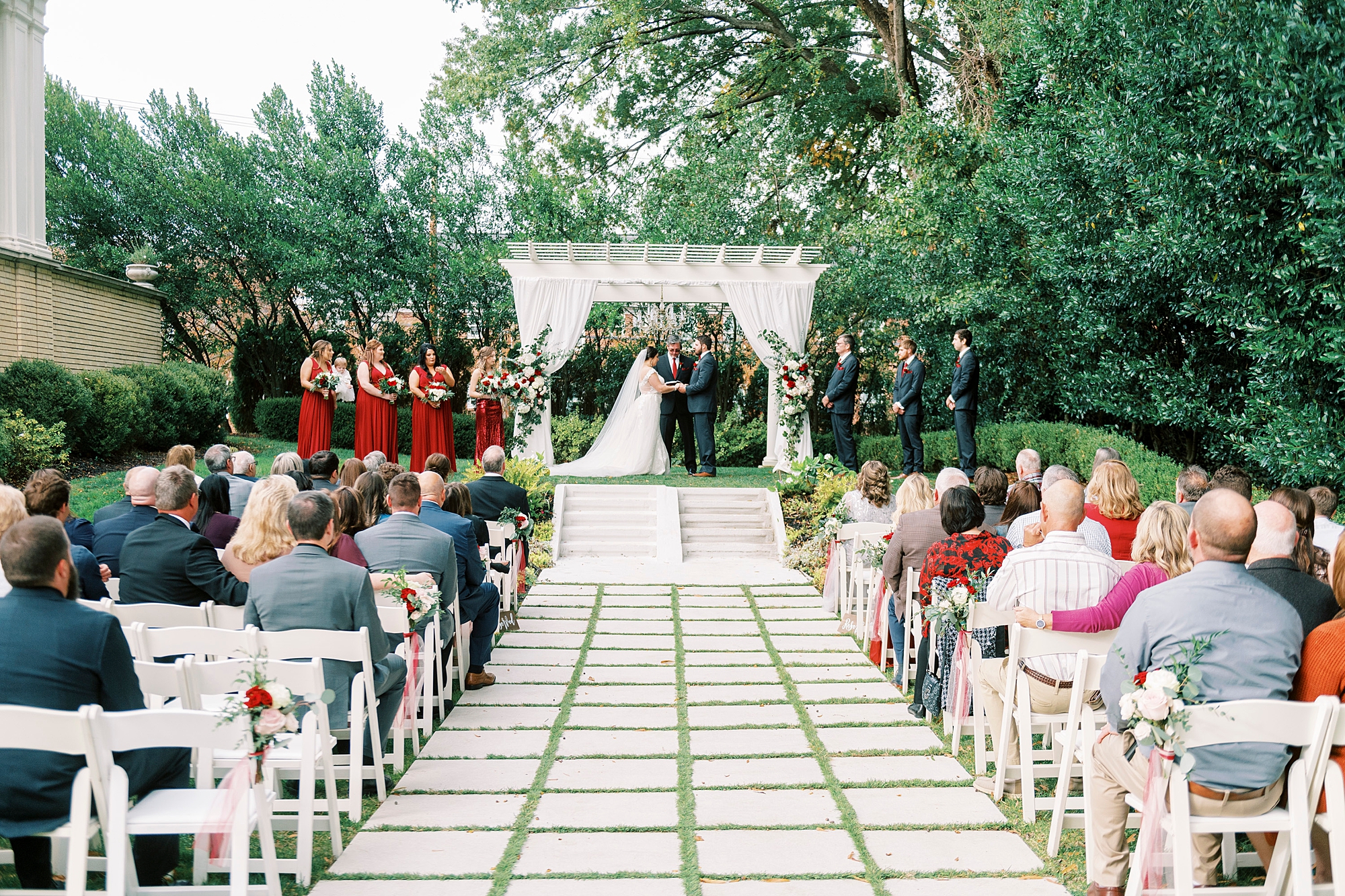 outdoor wedding ceremony at Separk Mansion