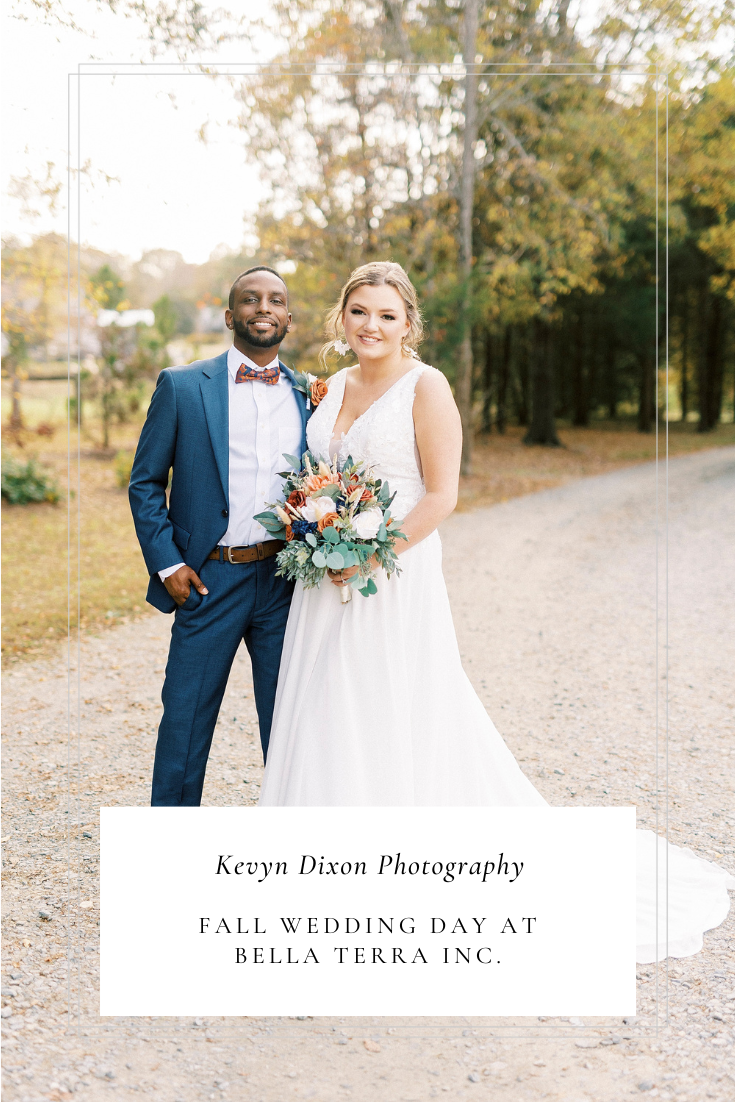 Bella Terra Wedding in the fall with rustic burnt orange and navy details photographed by NC wedding photographer Kevyn Dixon Photography