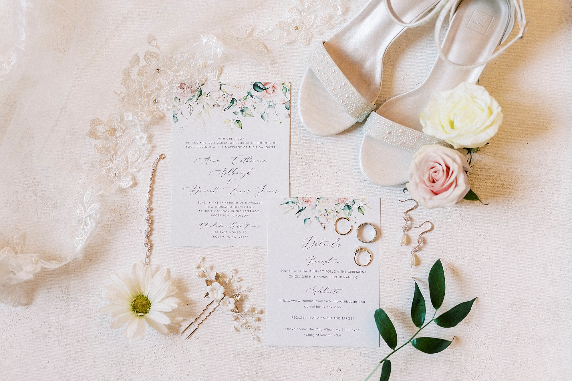 stationery set for fall wedding at Chickadee Hill Farms