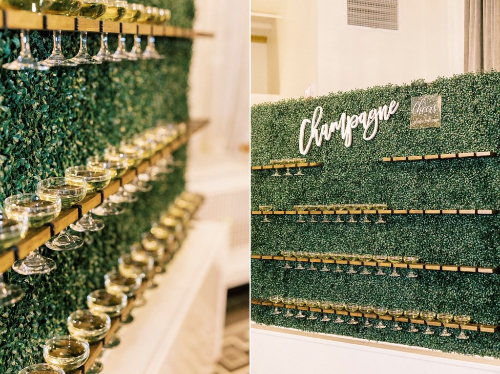 champagne wall at the Hotel Concord