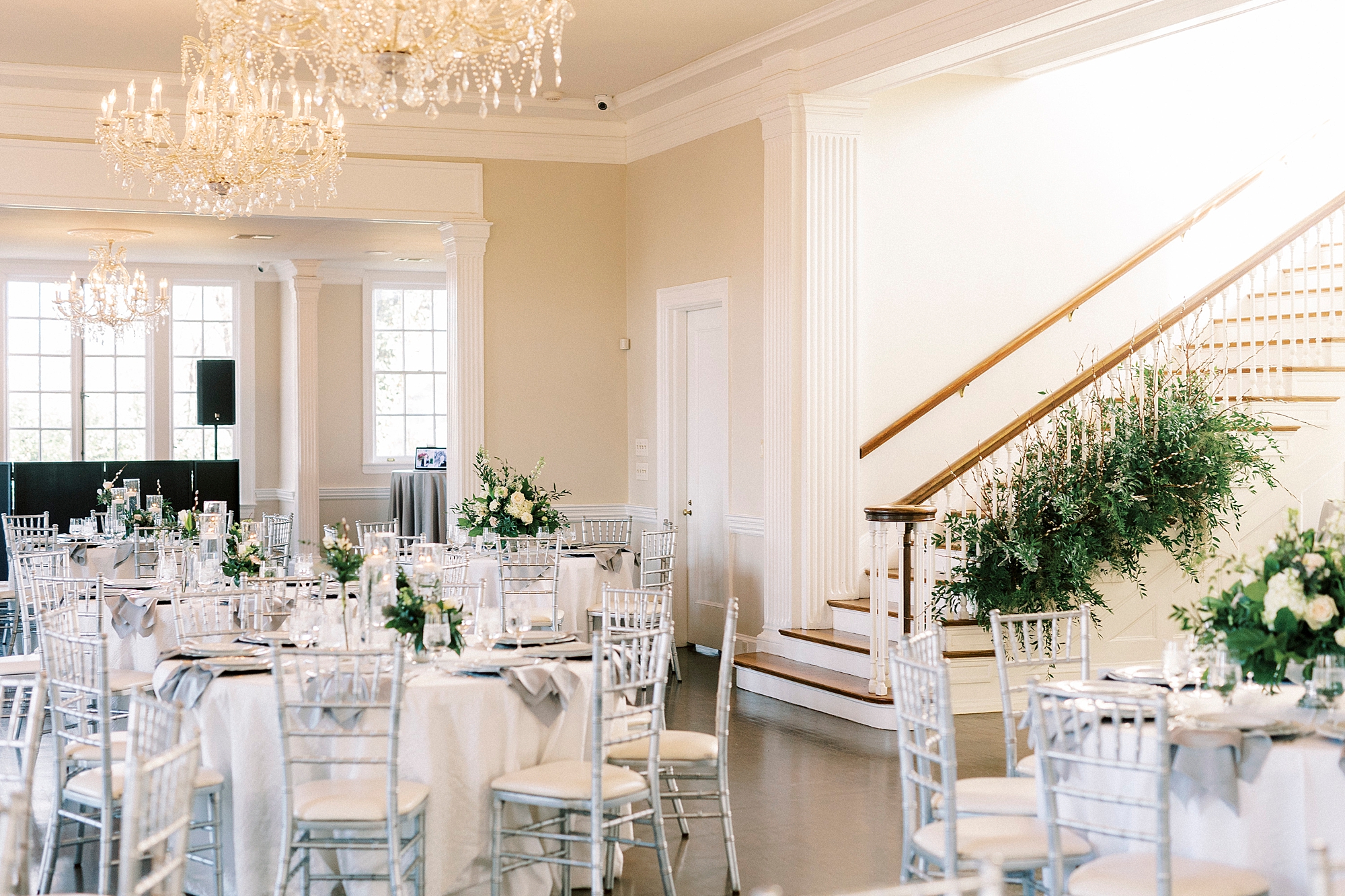 Grand Tasting Event at Separk Mansion in winter 2023 with silver and ivory details 