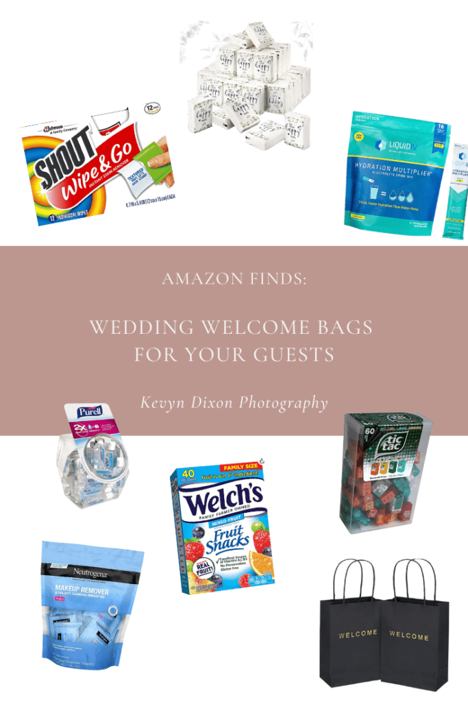 Ideas for Your Wedding Welcome Bag from Amazon to welcome guests from NC wedding photographer Kevyn Dixon Photography