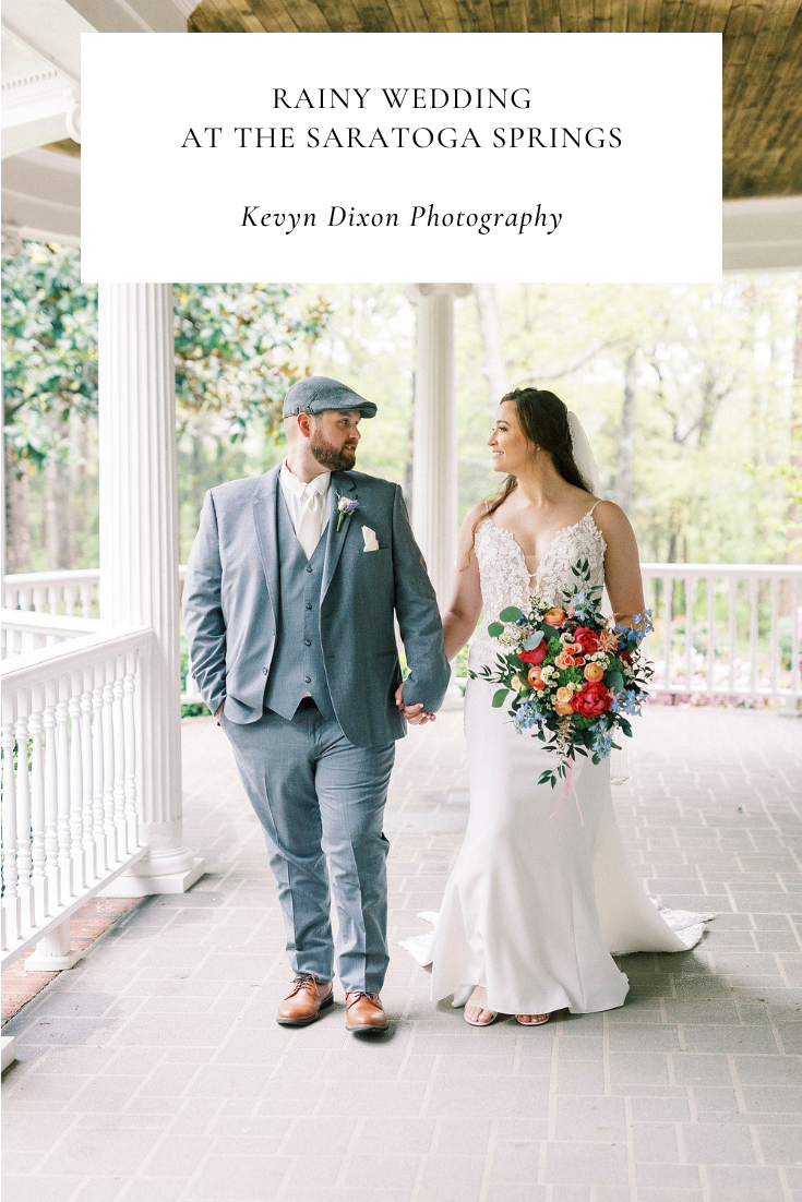 Rainy wedding at The Saratoga Springs in Charlotte NC photographed by North Carolina wedding photographer Kevyn Dixon Photography