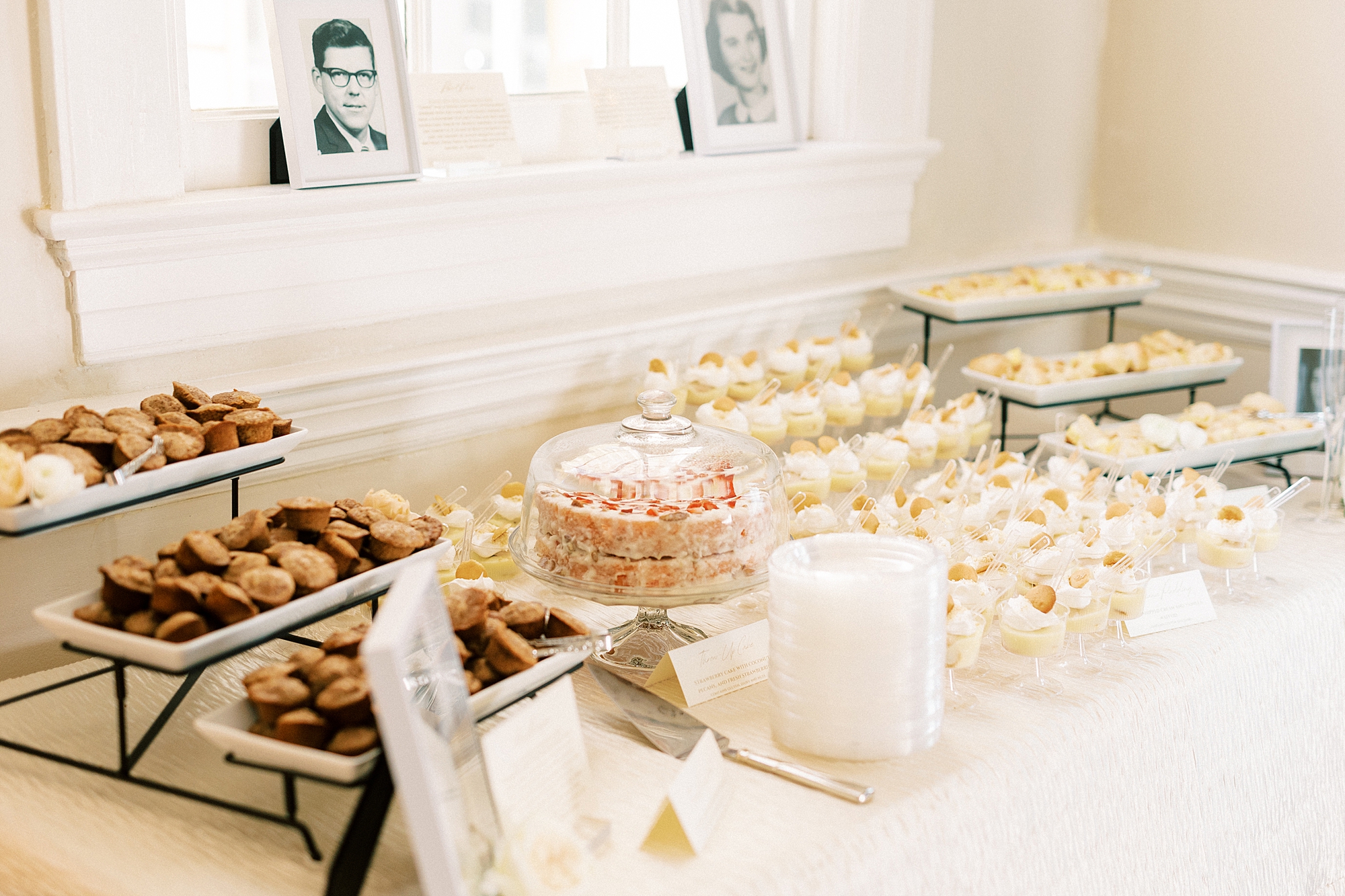 dessert display for wedding reception at Separk Mansion