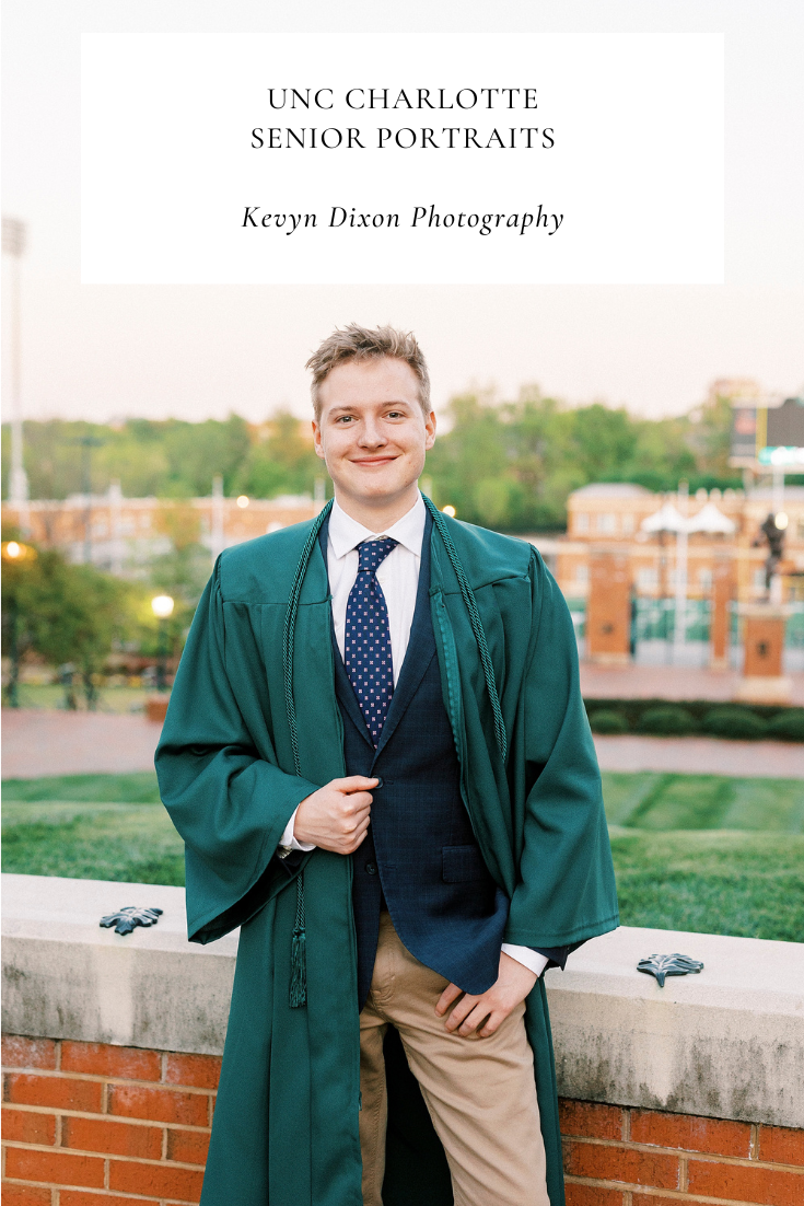 UNC Charlotte Senior Portraits for graduating senior on campus with NC photographer Kevyn Dixon Photography