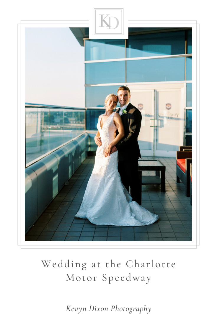 Charlotte Motor Speedway Wedding with blue and gold details photographed by NC wedding photographer Kevyn Dixon Photography