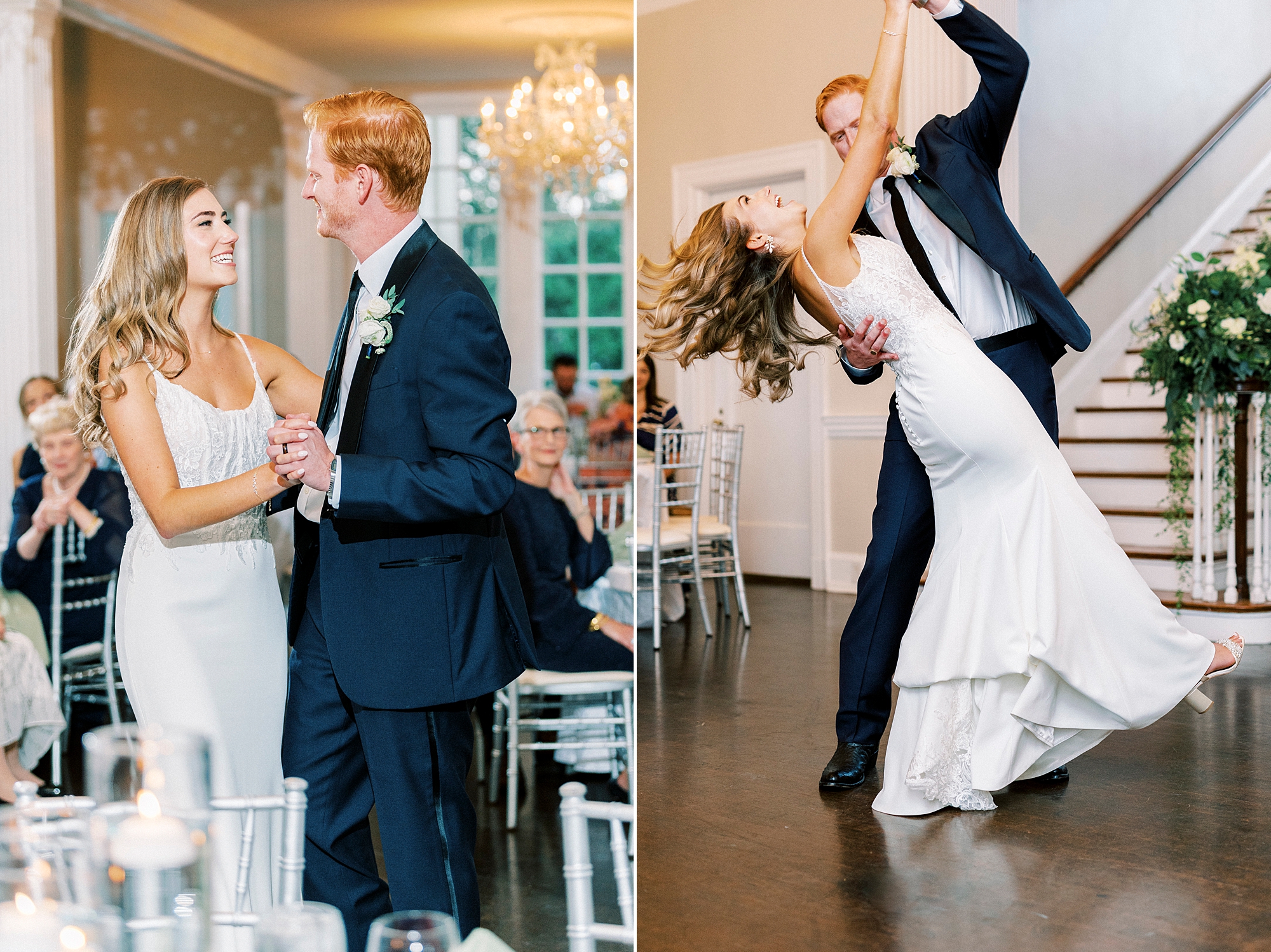 newlyweds dance during Separk Mansion in Gastonia NC
