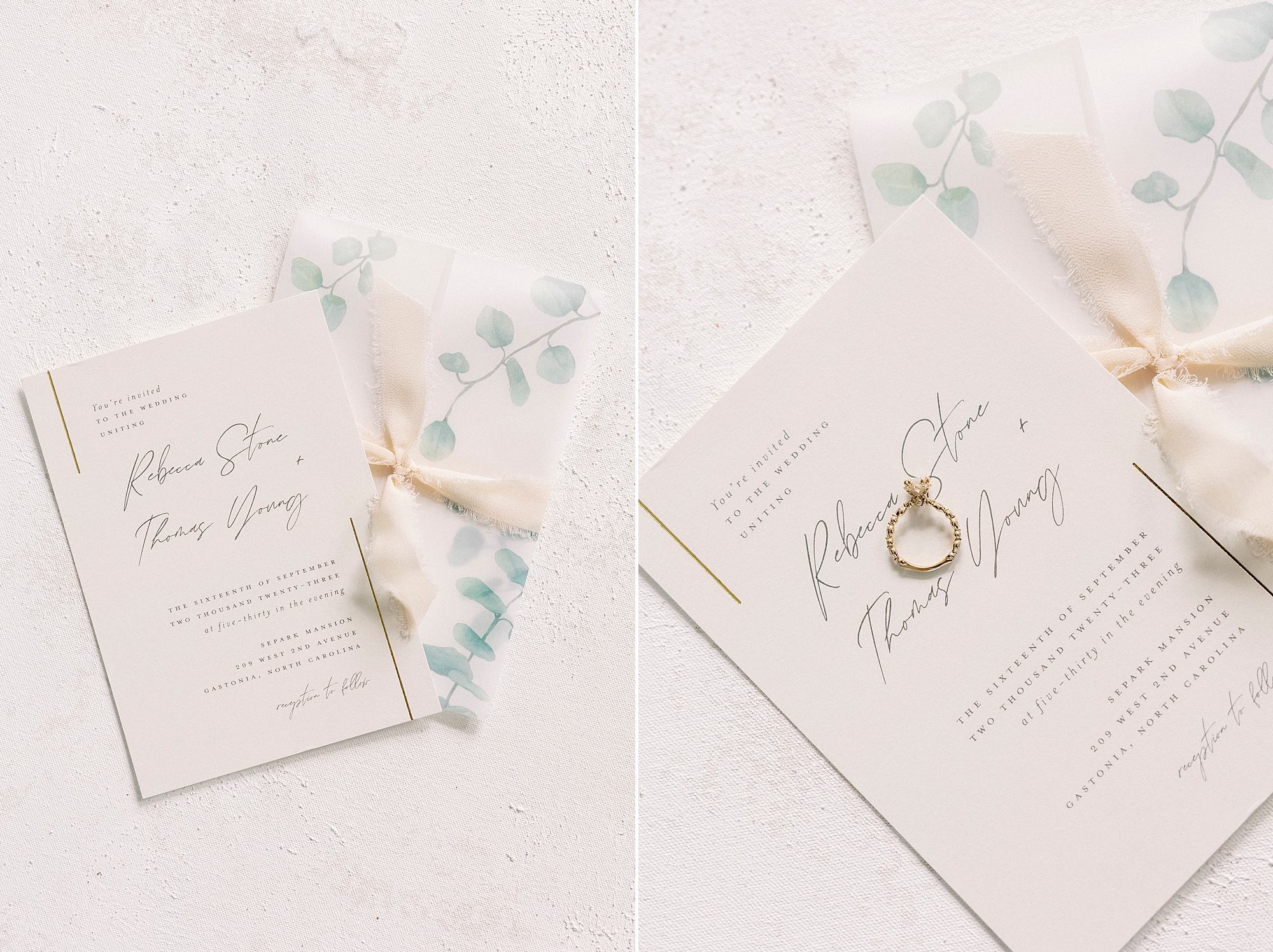 elegant pastel invitation suite for Separk Mansion  wedding day