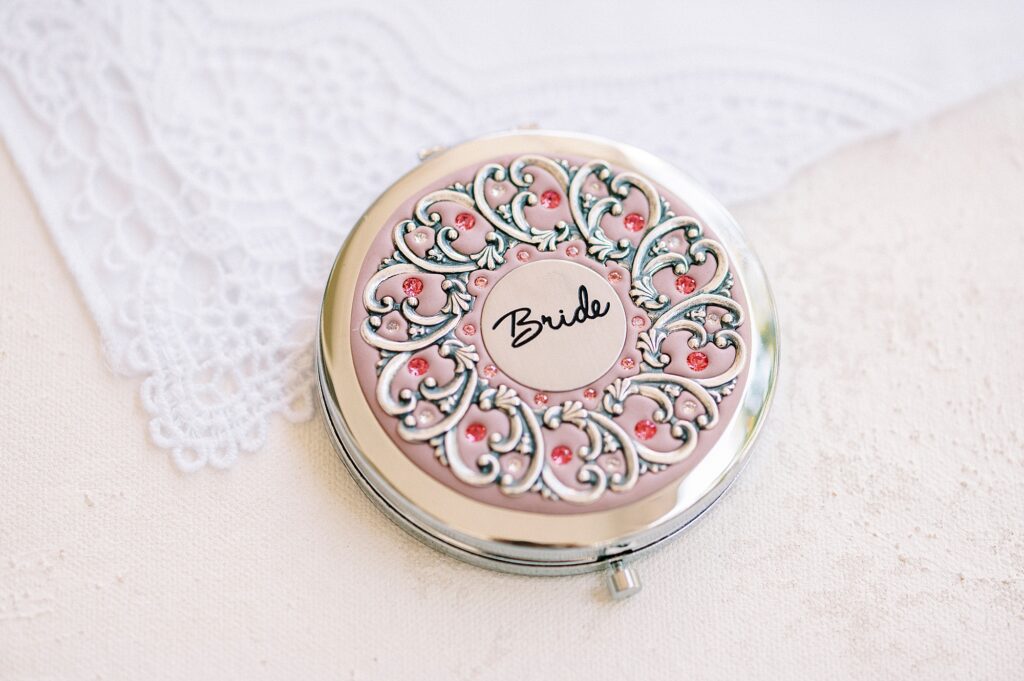 bride's makeup compact for Whitehead Manor wedding day
