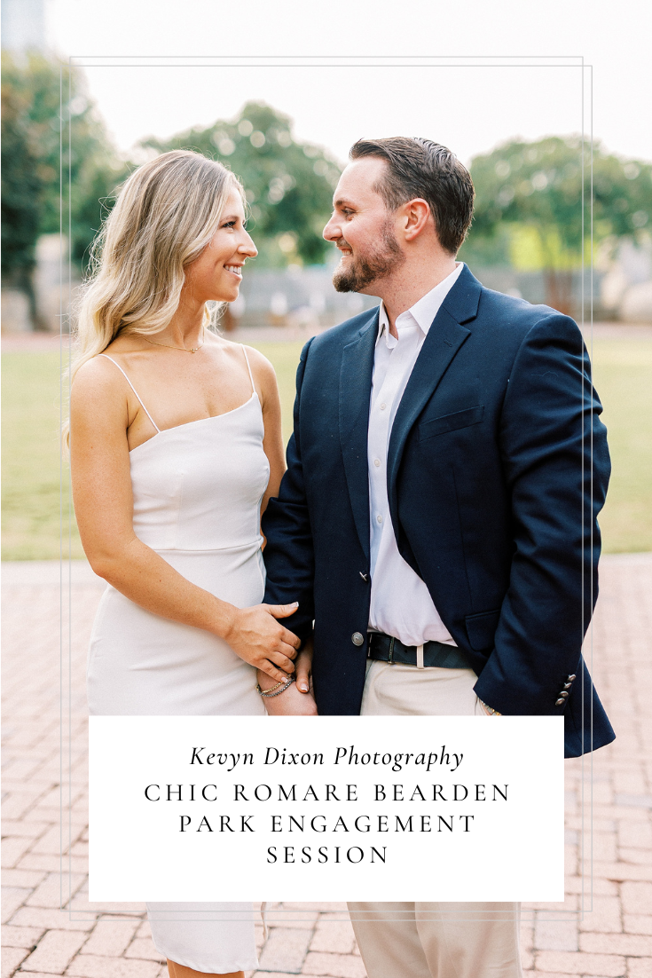 Chic Romare Bearden Park engagement session in uptown Charlotte with Kevyn Dixon Photography, NC wedding photographer