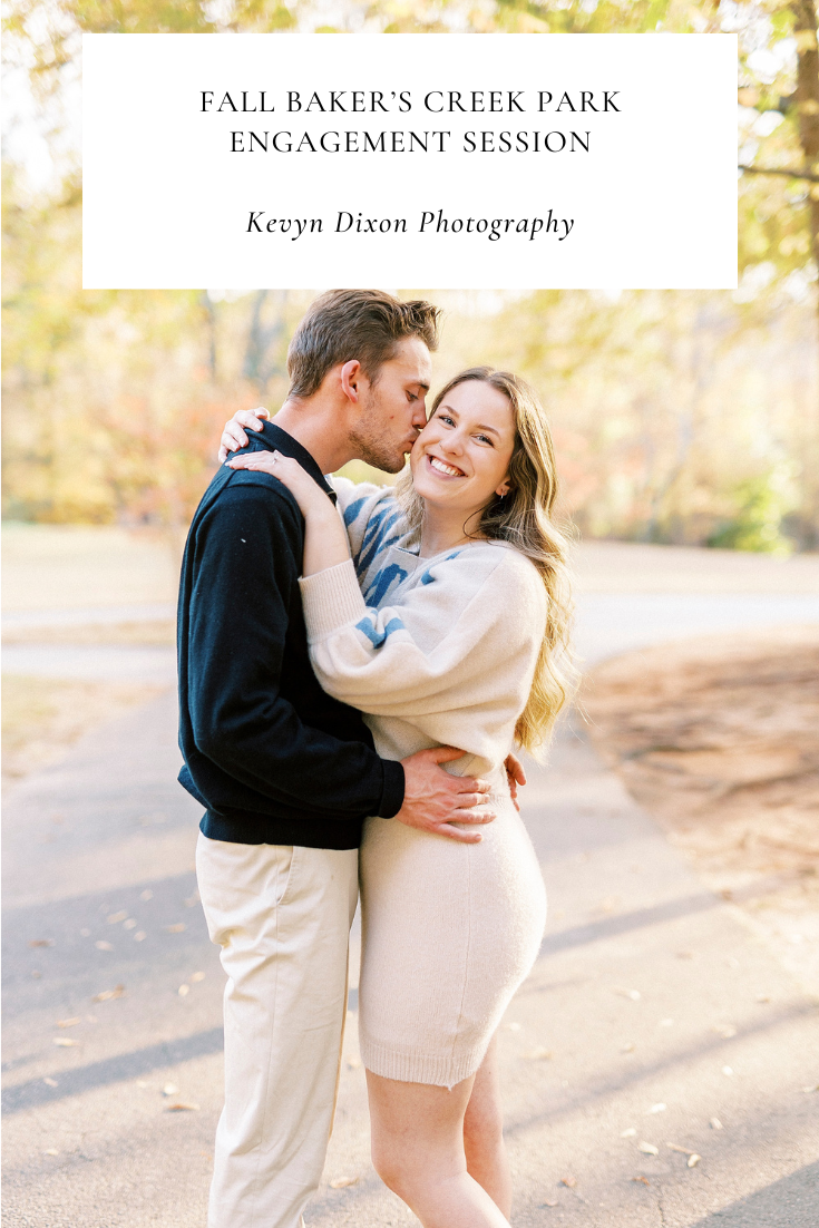 Baker's Creek Park engagement session in the fall with NC family and wedding photographer Kevyn Dixon Photography