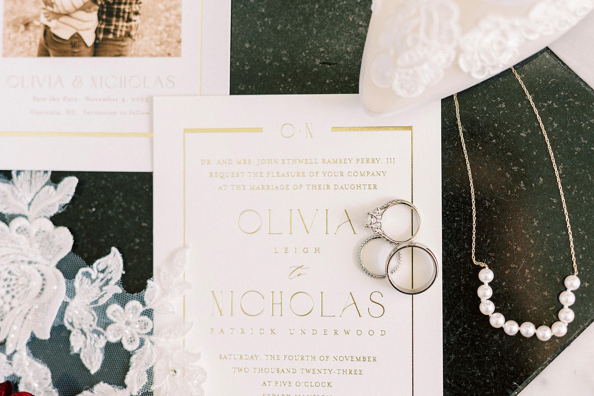 classic invitation suite for fall wedding day at Separk Mansion