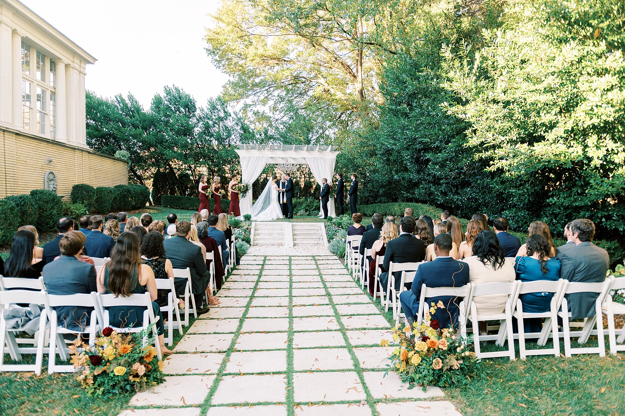 fall outdoor ceremony at Separk Mansion