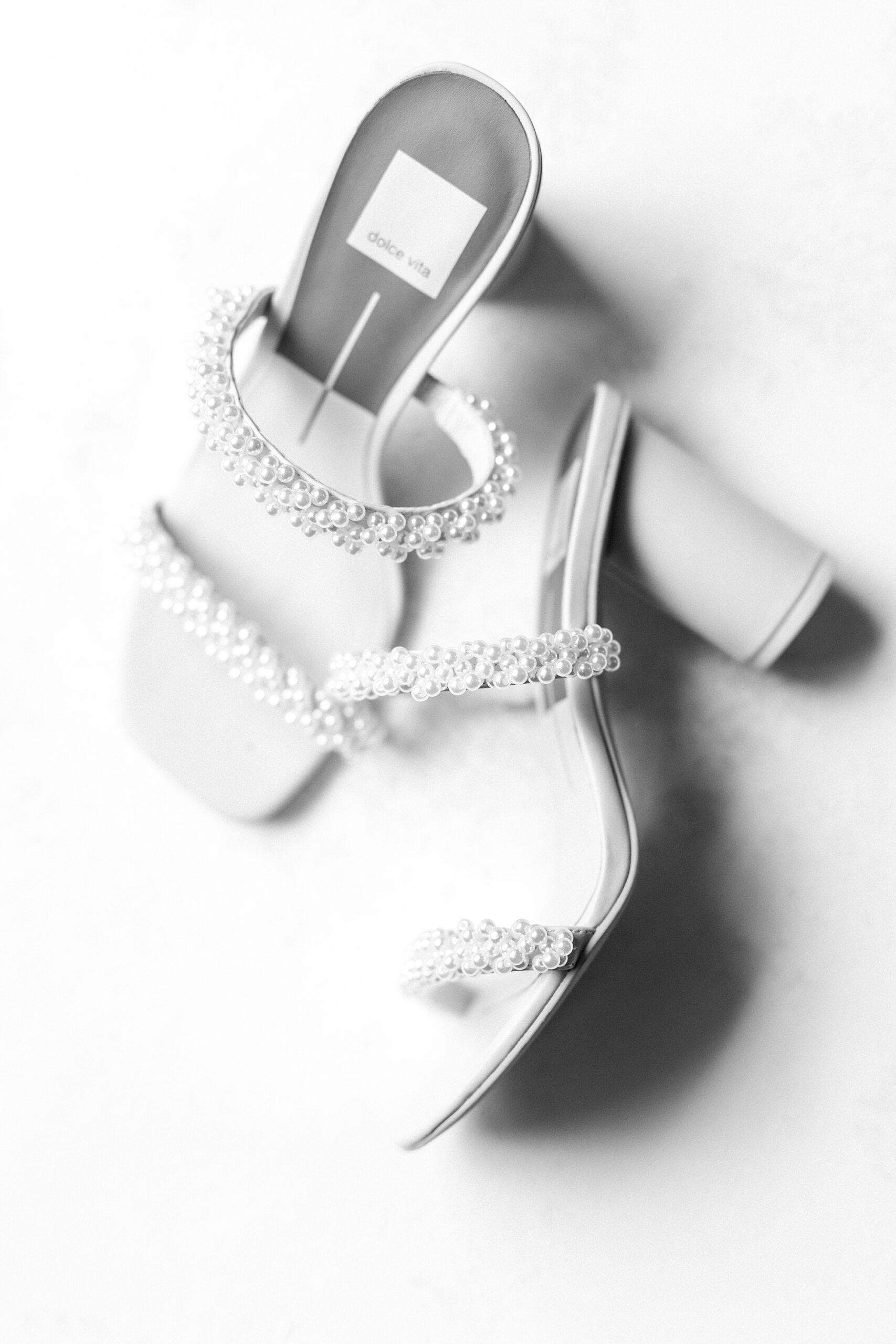 bride's shoes with silver beading for fall wedding