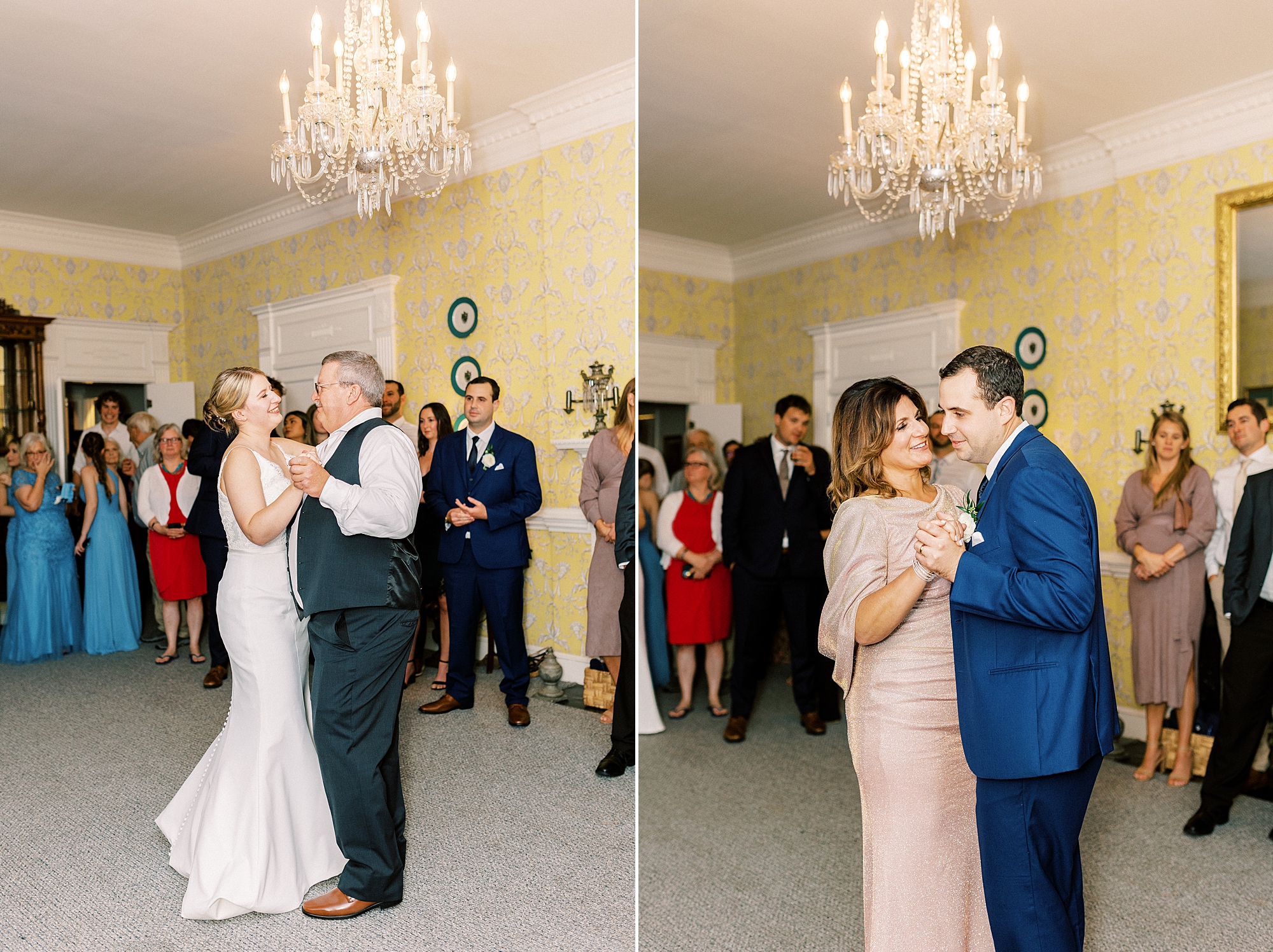 parents dance with bride and groom on wedding day in Charlotte NC