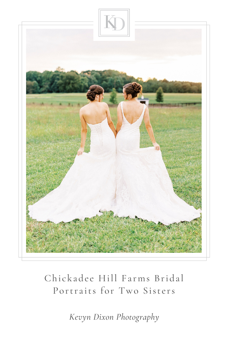 Chickadee Hill Farms Bridal Portraits for two sisters photographed by Charlotte NC wedding photographer Kevyn Dixon Photography