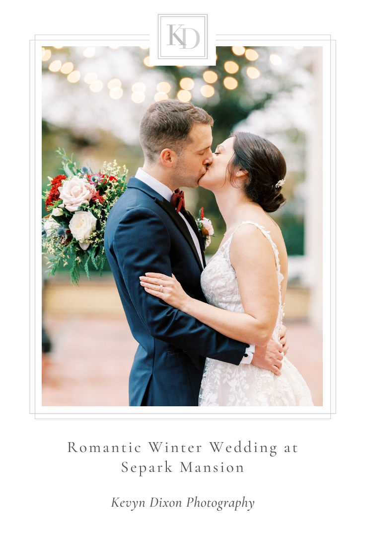 Classic Separk Mansion wedding in the winter photographed by NC wedding photographer Kevyn Dixon Photography