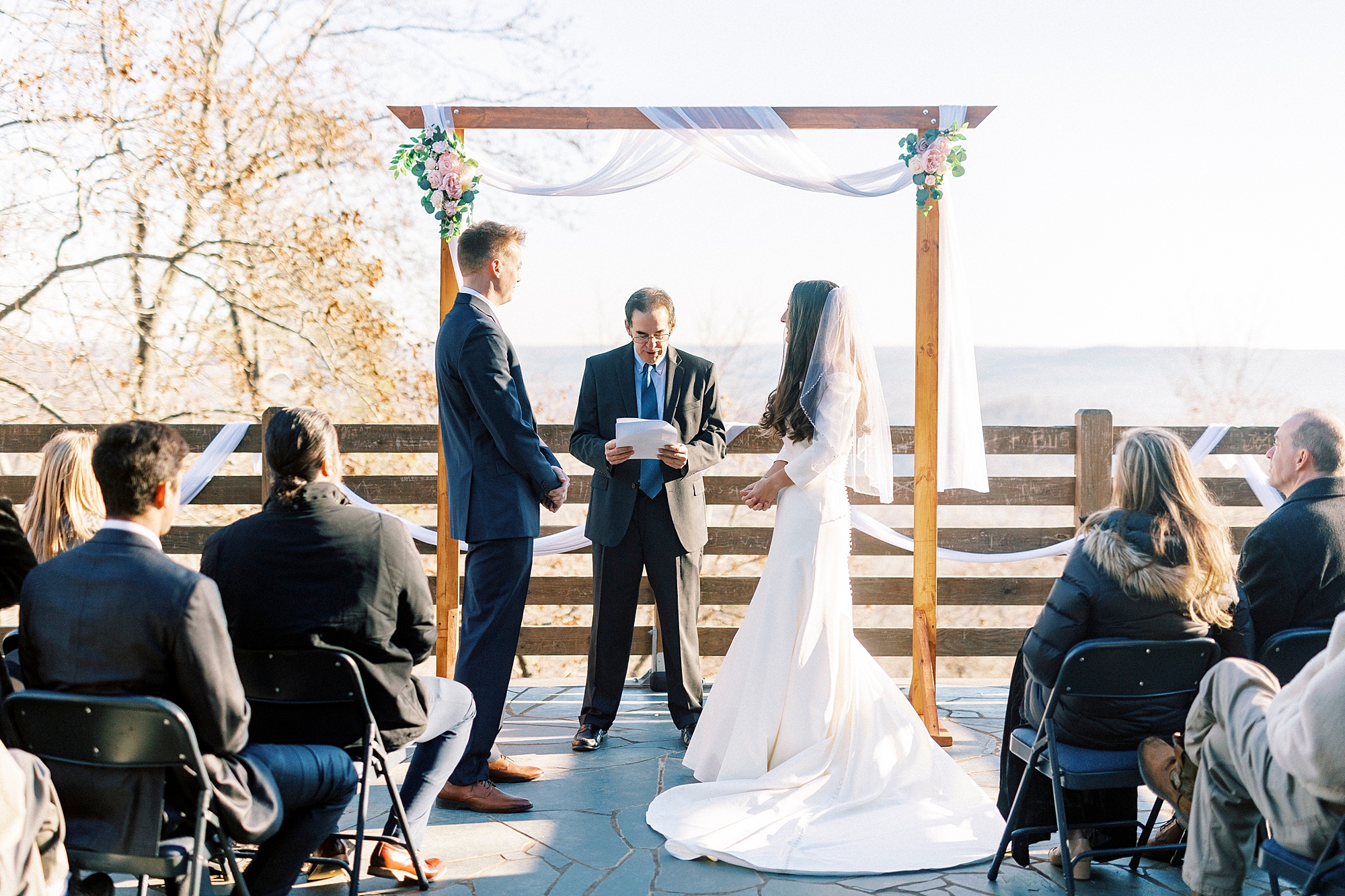wedding ceremony takes place on top of Morrow Mountain
