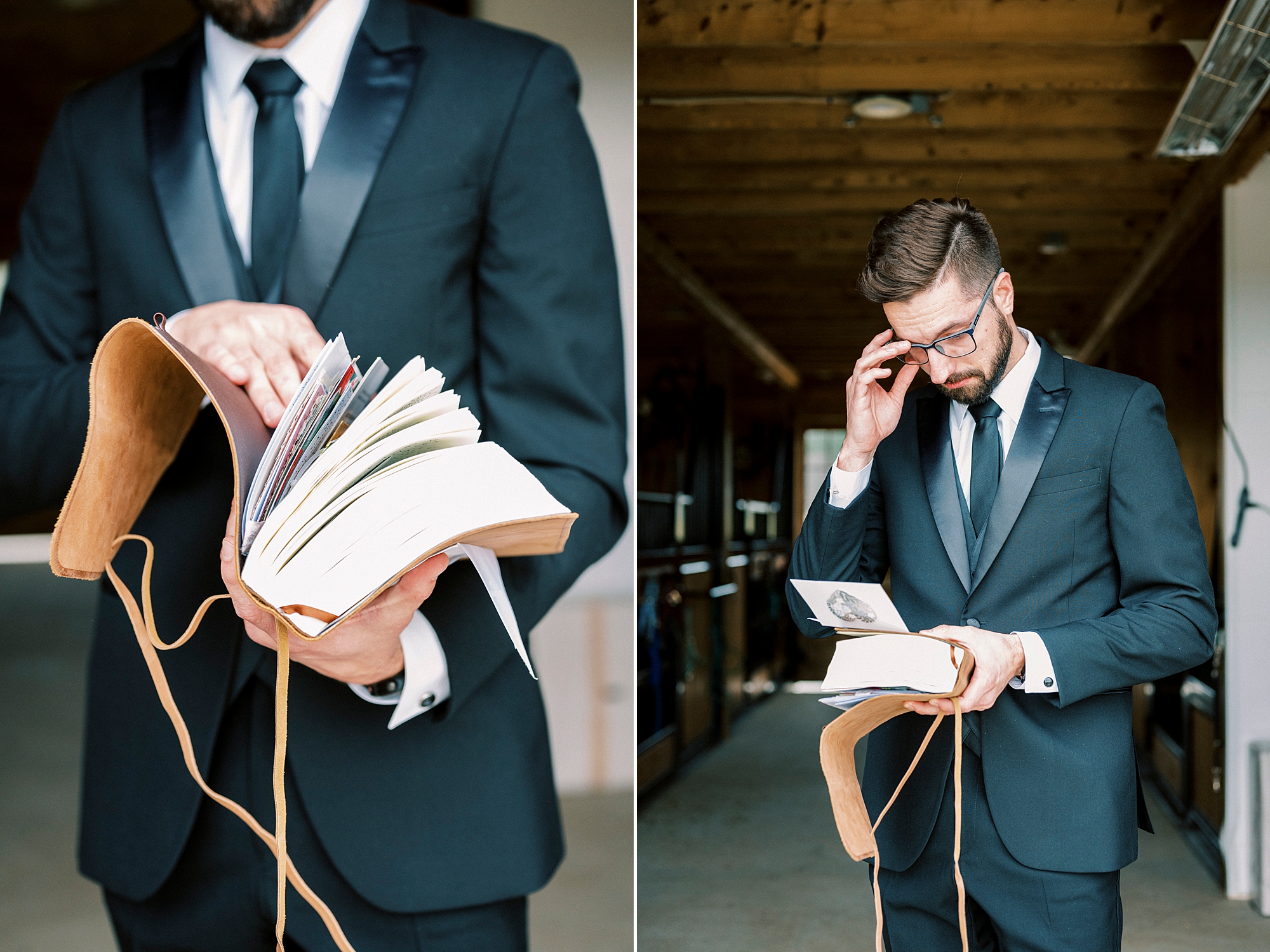groom reads custom Bible from bride 