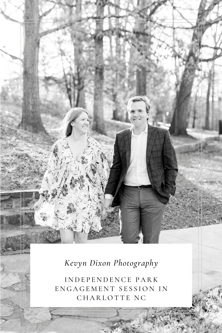 Independence Park engagement session in Charlotte NC with a stop at Legion Brewing photographed by Kevyn Dixon Photography