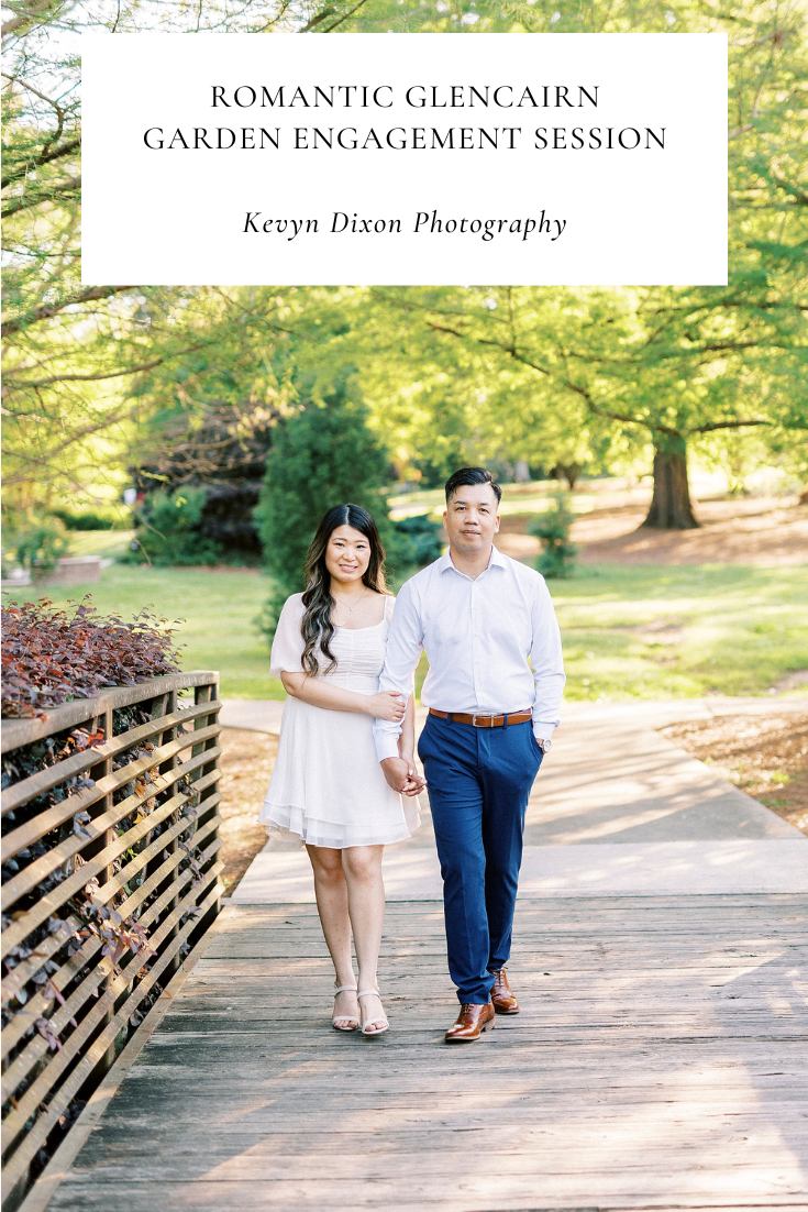 Glencairn Garden engagement session in Rock Hill SC for engaged couple photographed by NC wedding photographer Kevyn Dixon Photography