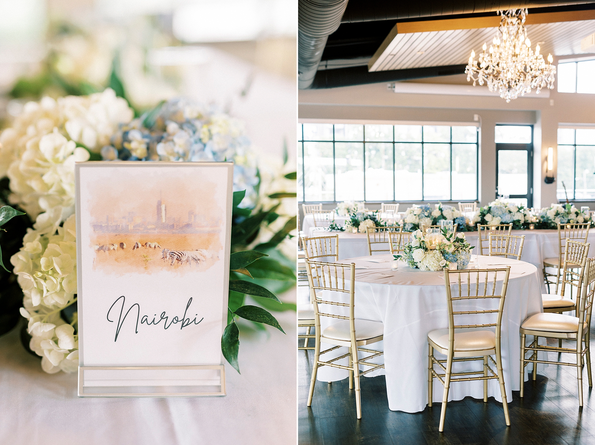 wedding reception table centerpieces with watercolor background 